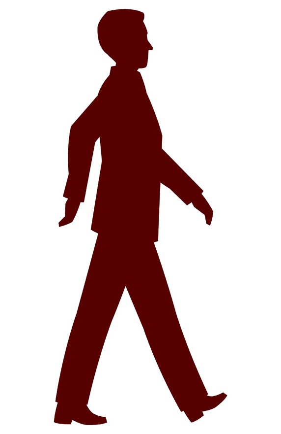 Silhouette of walking man