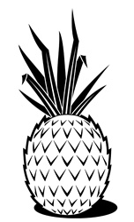 Pineapple against white background