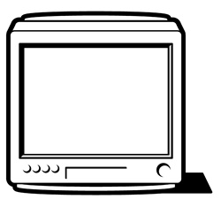 Television set with blank screen
