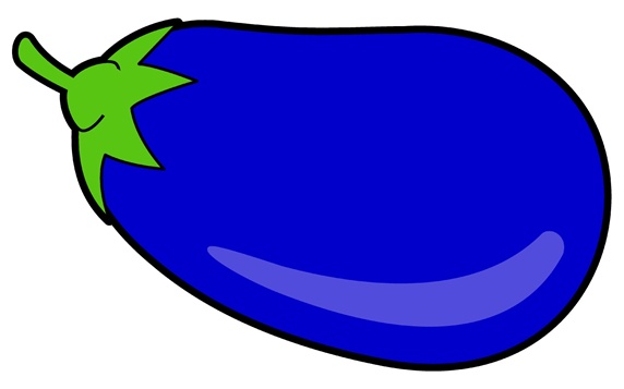 Blue eggplant on white background