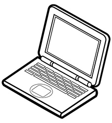 Laptop on white background