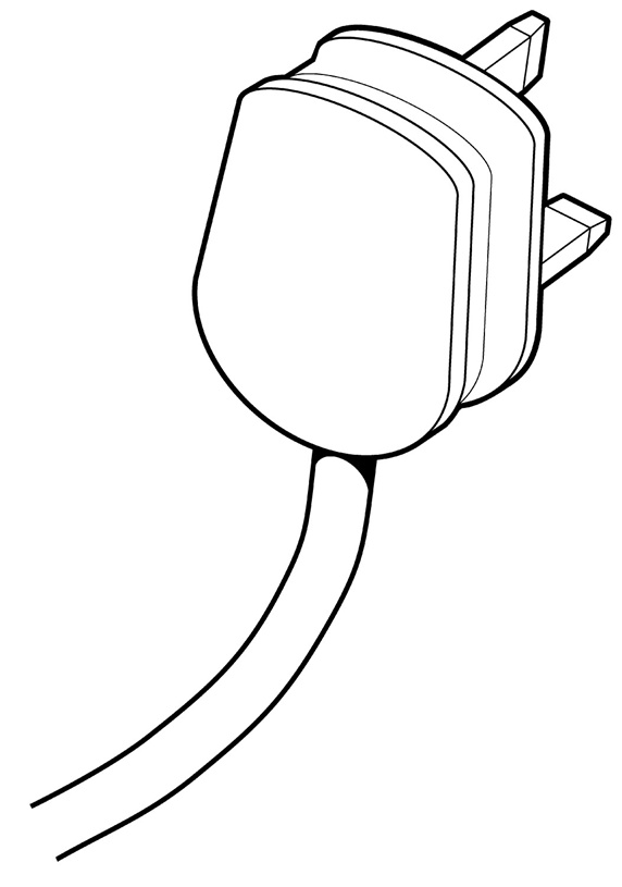 Plug with cable on white background