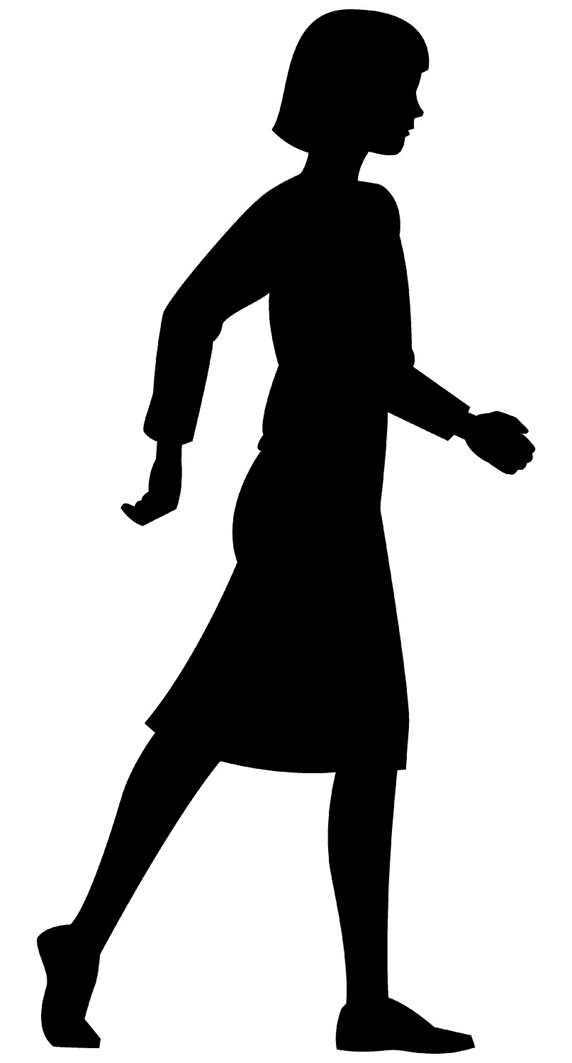 Side view of walking woman