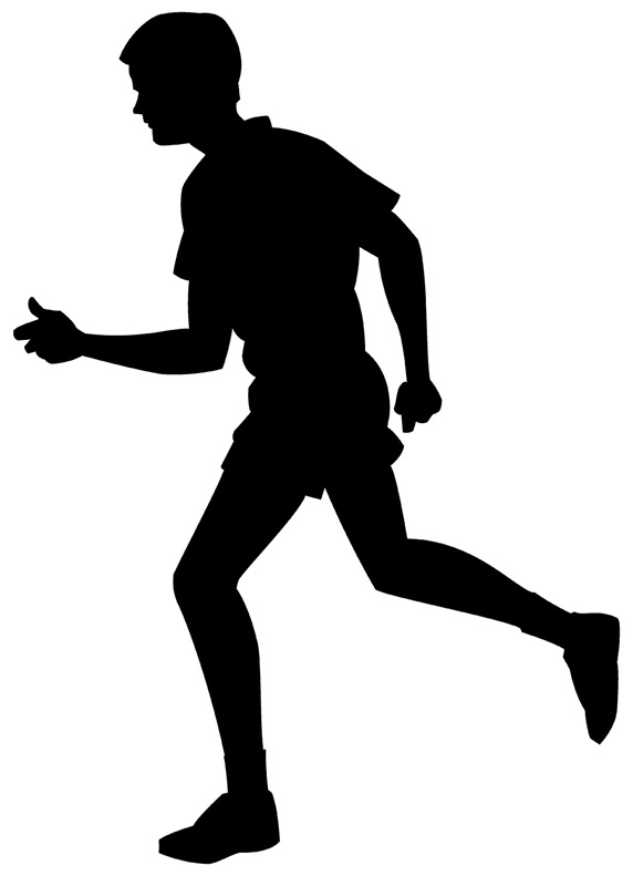 Man running on white background