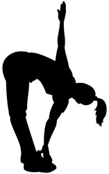 Silhouette of woman exercising