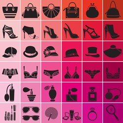 Montage of fashion accessories