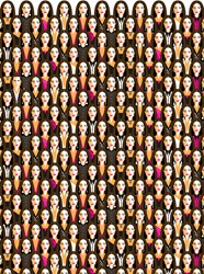Repeat pattern of woman wearing different outfits