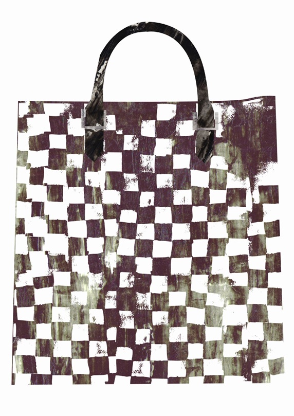 Purse with checked pattern